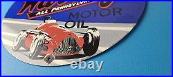 Vintage Waverly Motor Oil Porcelain Sign Gasoline Racing Pump Plate Sign