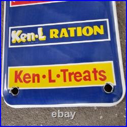 Vintage We Sell Ken Biskit Me Old Us Gasoline Oil Gas Pump Enamel Porcelain Sign
