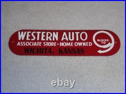 Vintage Western Auto Associate Store Wichita, Kansas 13 Metal Gasoline Oil Sign