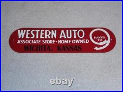 Vintage Western Auto Associate Store Wichita, Kansas 13 Metal Gasoline Oil Sign