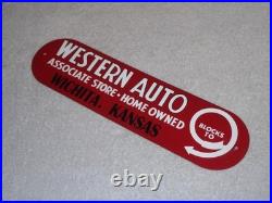 Vintage Western Auto Associate Store Wichita, Kansas 13 Metal Gasoline Oil Sign