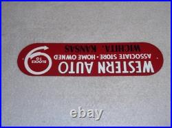 Vintage Western Auto Associate Store Wichita, Kansas 13 Metal Gasoline Oil Sign Vintage Western Auto Associate Store Wichita, Kansas 13 Metal Gasoline Oil Sign