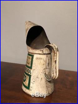 Vintage White Bp Energol Rare Quart Size Oil Jug Pourer Can