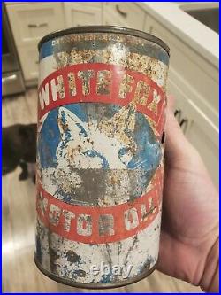 Vintage White Fox Oil Can