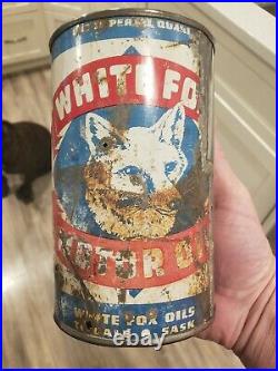 Vintage White Fox Oil Can