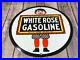 Vintage White Rose Gasoline & En-ar-co Motor Oil 12 Advertising Porcelain Sign