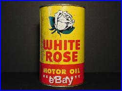 Vintage White Rose Heavy Duty Motor Oil Quart Tin Can
