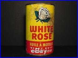 Vintage White Rose Heavy Duty Motor Oil Quart Tin Can