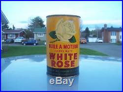 Vintage White Rose Motor Oil 1 Quart Tin Can Empty By Canadian Oil Company