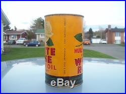 Vintage White Rose Motor Oil 1 Quart Tin Can Empty By Canadian Oil Company