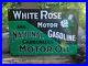 Vintage White Rose Motor Oil Porcelain Metal Gas Station Sign 12 X 8