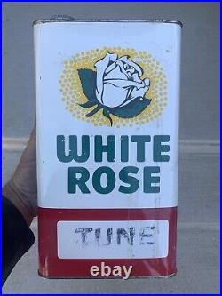 Vintage White Rose Oil Can 1 Gallon Tune Can
