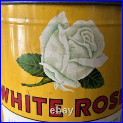 Vintage White Rose Oil Can 5 Lb Grease Can Advertising White Rose