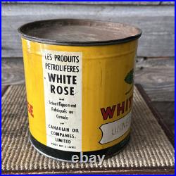 Vintage White Rose Oil Can 5 Lb Grease Can Advertising White Rose