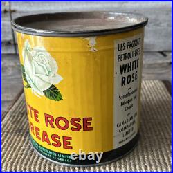 Vintage White Rose Oil Can 5 Lb Grease Can Advertising White Rose