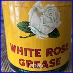 Vintage White Rose Oil Can 5 Lb Grease Can Advertising White Rose