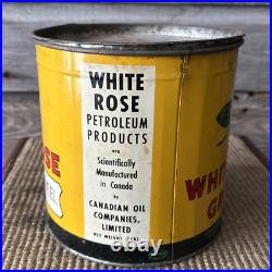 Vintage White Rose Oil Can 5 Lb Grease Can Advertising White Rose