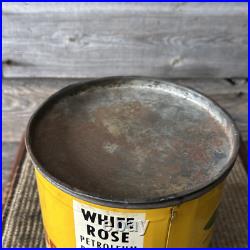 Vintage White Rose Oil Can 5 Lb Grease Can Advertising White Rose