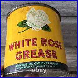 Vintage White Rose Oil Can 5 Lb Grease Can Advertising White Rose