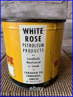 Vintage White Rose Oil Can 5 Lb. Grease Tin White Rose Advertising