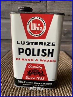 Vintage Whiz Oil Tin Lusterize Polish Whiz Advertising