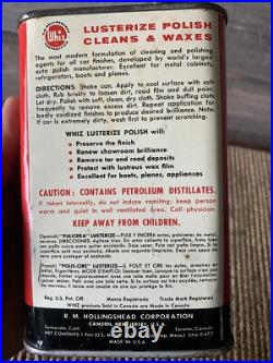 Vintage Whiz Oil Tin Lusterize Polish Whiz Advertising