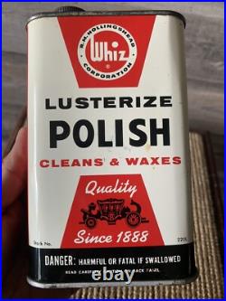 Vintage Whiz Oil Tin Lusterize Polish Whiz Advertising