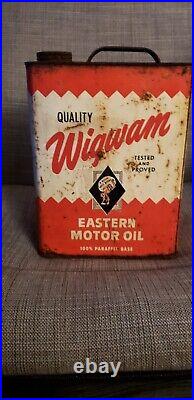 Vintage Wigwam 2 Gallon Motor oil Can Eastern Oil