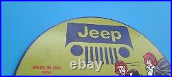 Vintage Willy's Jeep Porcelain Gas Auto Oil Service & Sales Dealership Pump Sign