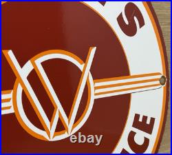 Vintage Willys Porcelain Sign Sales Service Gas Oil Pump Plate Dealership Knight