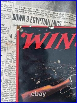 Vintage Winchester Ammunition 8x12 Inches Porcelain Enamel Sign