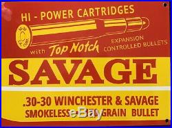 Vintage Winchester Savage Ammo Porcelain Sign Gun Powder Gas Oil Pump Plate Rare