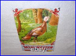 Vintage Winchester Shotgun Shells Turkey Hunting 1' Porcelain Metal Gas Oil Sign