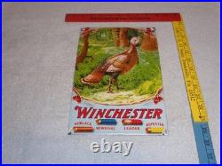 Vintage Winchester Shotgun Shells Turkey Hunting 1' Porcelain Metal Gas Oil Sign