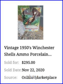 Vintage Winchester Shotgun Shells Turkey Hunting 1' Porcelain Metal Gas Oil Sign