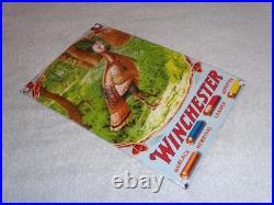 Vintage Winchester Shotgun Shells Turkey Hunting 1' Porcelain Metal Gas Oil Sign