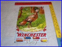 Vintage Winchester Shotgun Shells Turkey Hunting 1' Porcelain Metal Gas Oil Sign
