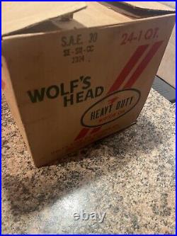 Vintage Wolf's Head Super Duty Motor Oil Case Of 24 (Full) Cans SAE 10W-40. NOS