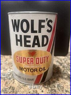 Vintage Wolf's Head Super Duty Motor Oil Case Of 24 (Full) Cans SAE 10W-40. NOS