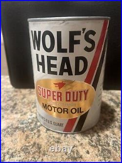 Vintage Wolf's Head Super Duty Motor Oil Case Of 24 (Full) Cans SAE 10W-40. NOS