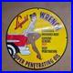 Vintage Wrench Fash Pinup Old Us Gasoline Oil Gas Pump Enamel Porcelain Sign