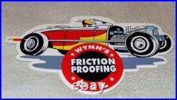 Vintage Wynn's Friction Proofing Oil Deuce Coupe Car Enamel Metal Gasoline Sign