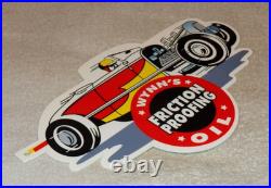 Vintage Wynn's Friction Proofing Oil Deuce Coupe Car Enamel Metal Gasoline Sign
