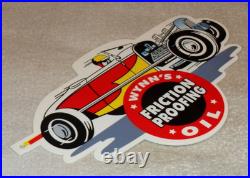 Vintage Wynn's Friction Proofing Oil Deuce Coupe Car Enamel Metal Gasoline Sign