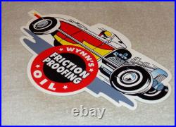 Vintage Wynn's Friction Proofing Oil Deuce Coupe Car Enamel Metal Gasoline Sign