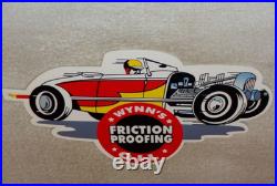 Vintage Wynn's Friction Proofing Oil Deuce Coupe Car Enamel Metal Gasoline Sign