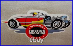 Vintage Wynn's Friction Proofing Oil Deuce Coupe Car Enamel Metal Gasoline Sign