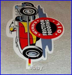 Vintage Wynn's Friction Proofing Oil Deuce Coupe Car Enamel Metal Gasoline Sign Vintage Wynn's Friction Proofing Oil Deuce Coupe Car Enamel Metal Gasoline Sign