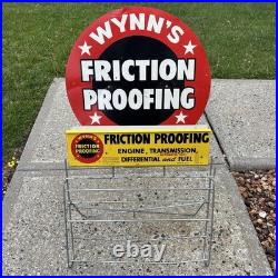 Vintage Wynn's Friction Proofing Oil Display Rack Sign