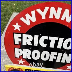 Vintage Wynn's Friction Proofing Oil Display Rack Sign